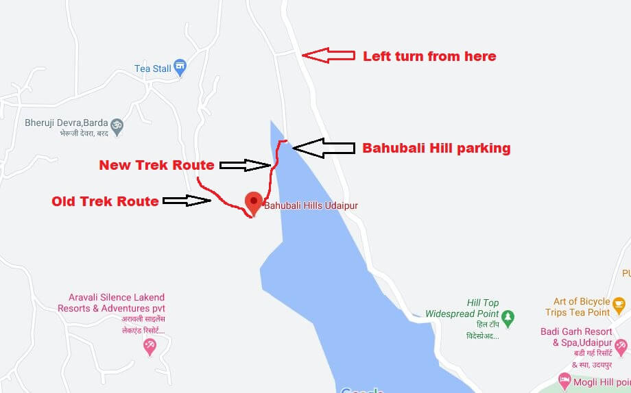 Bahubali Trek route