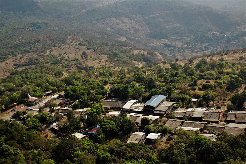 Lohagadwadi village as seen on Lohagad fort trek