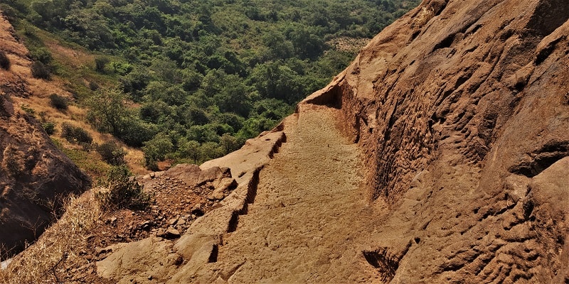 Steep stairs on Kalavantin Durg Trek
