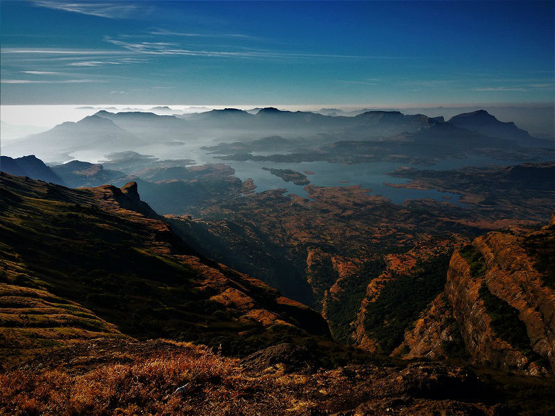 amazing landscape view Kalsubai highest peak of Maharashtra